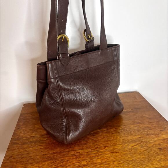 Vintage Coach 4157 Brown Leather Tote Shoulder Bag 2WAY Used Authentic Purse - Picture 15 of 16